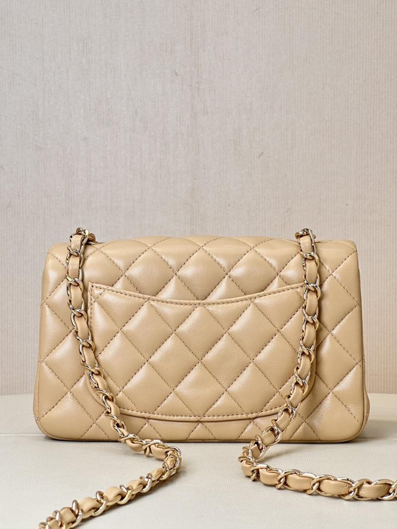 Small Chanel Lambskin Flap Bag Beige A01116