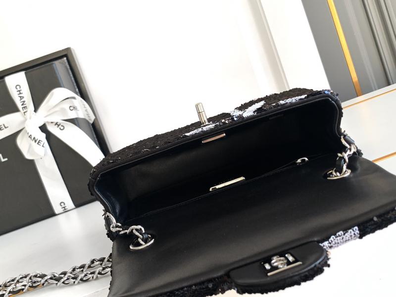 Small Chanel Sequins Flap Bag AS2090 Black