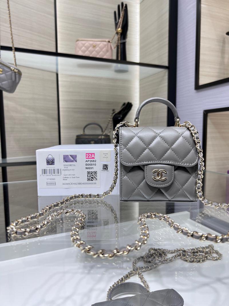 Chanel Clutch With Chain Black AP2682 Grey