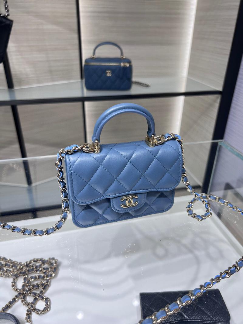 Chanel Flap Coin Purse With Chain AP2200 Blue