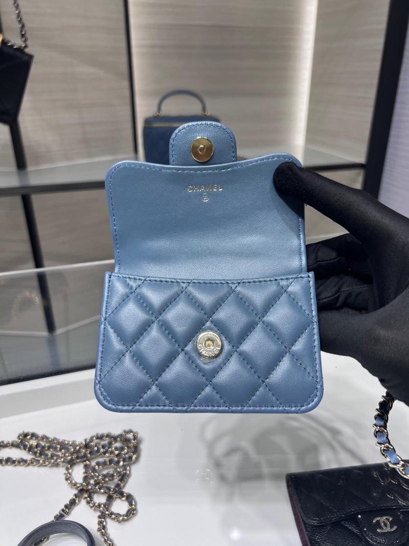 Chanel Flap Coin Purse With Chain AP2200 Blue