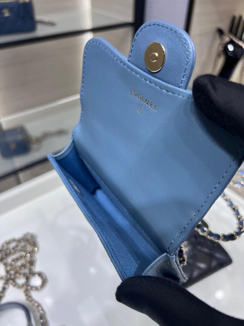 Chanel Flap Coin Purse With Chain AP2200 Blue