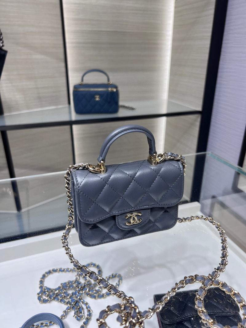 Chanel Flap Coin Purse With Chain AP2200 Grey