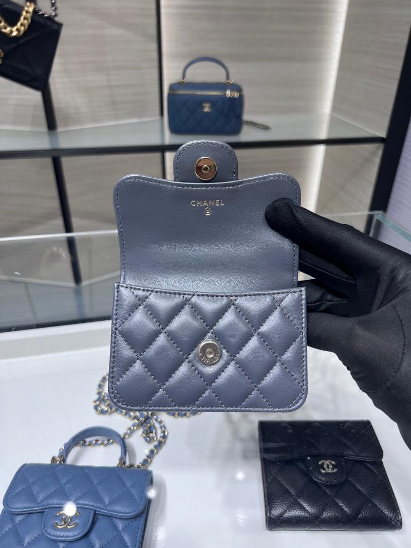 Chanel Flap Coin Purse With Chain AP2200 Grey