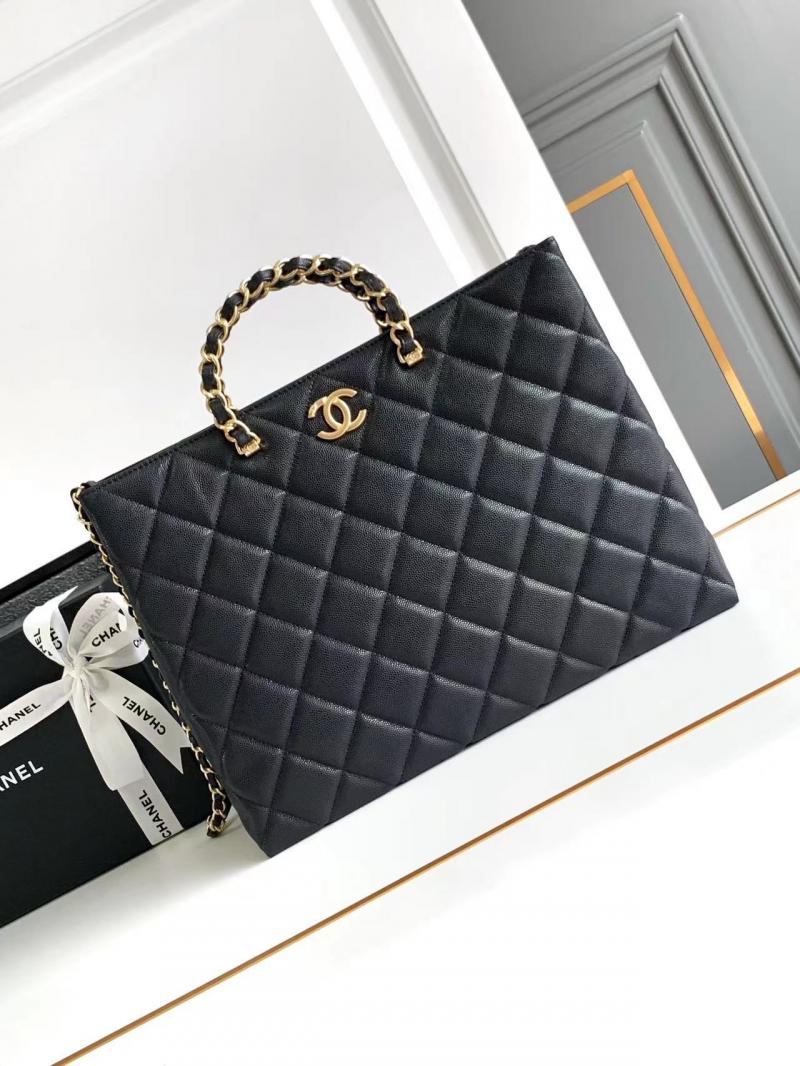 Chanel Grained Calfskin Shopping Bag Black AS4846