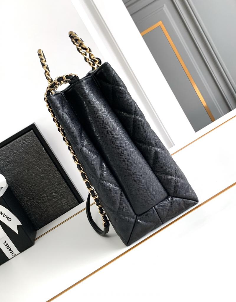 Chanel Grained Calfskin Shopping Bag Black AS4846