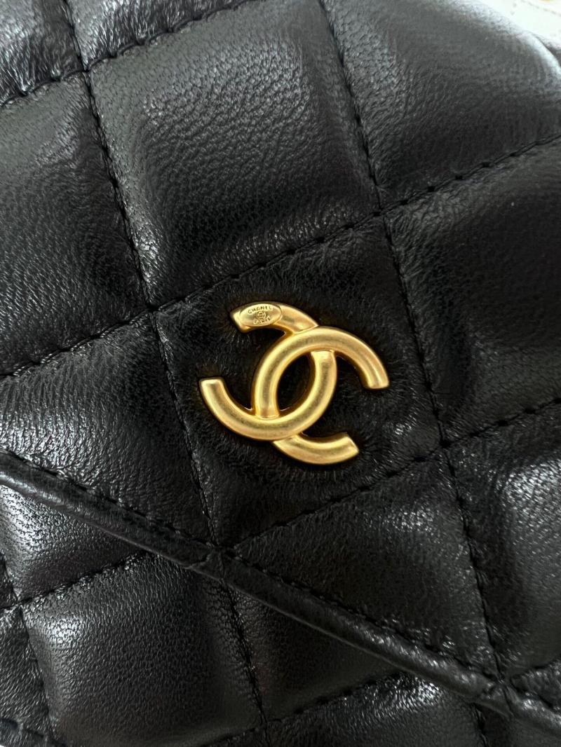 Chanel Lambskin Chain Wallet AP3071 Black