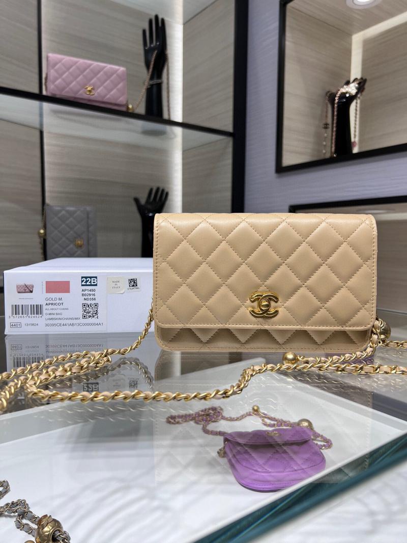 Chanel Lambskin WOC Chain Wallet AP1450 Beige