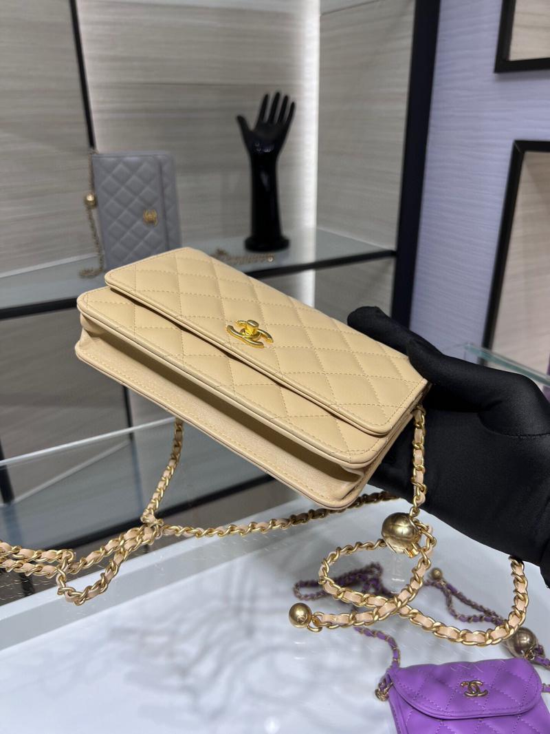 Chanel Lambskin WOC Chain Wallet AP1450 Beige