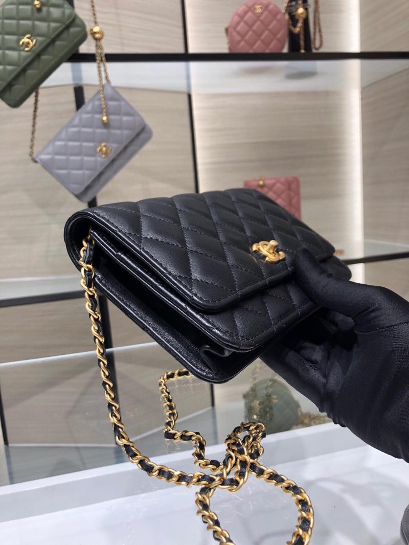 Chanel Lambskin WOC Chain Wallet AP1450 Black