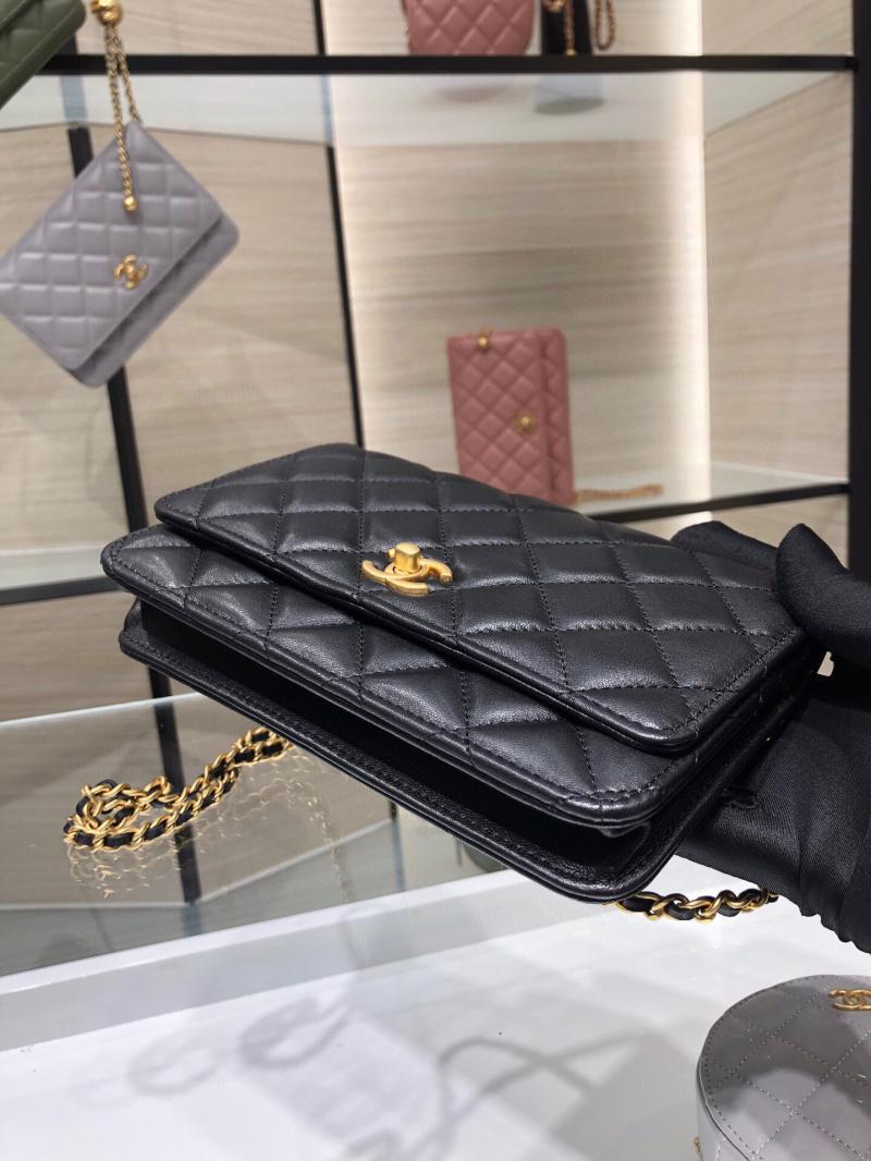 Chanel Lambskin WOC Chain Wallet AP1450 Black