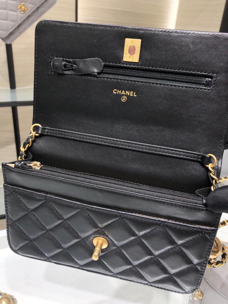 Chanel Lambskin WOC Chain Wallet AP1450 Black