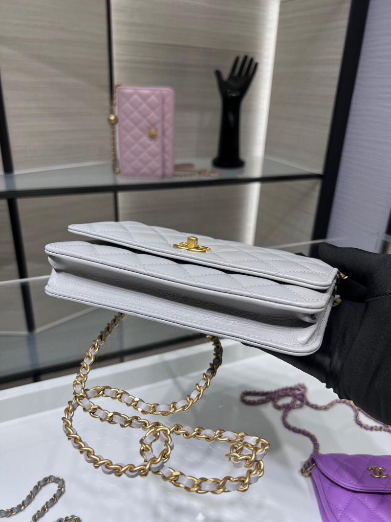 Chanel Lambskin WOC Chain Wallet AP1450 Grey