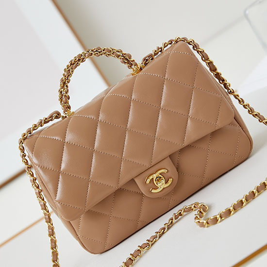 Chanel Mini Flap Bag With Top Handle AS5043 Beige