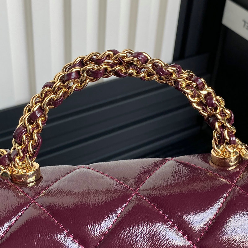 Chanel Mini Flap Bag With Top Handle AS5043 Burgundy