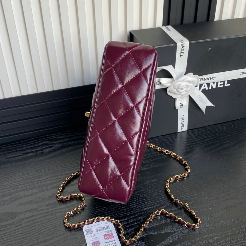 Chanel Mini Flap Bag With Top Handle AS5043 Burgundy