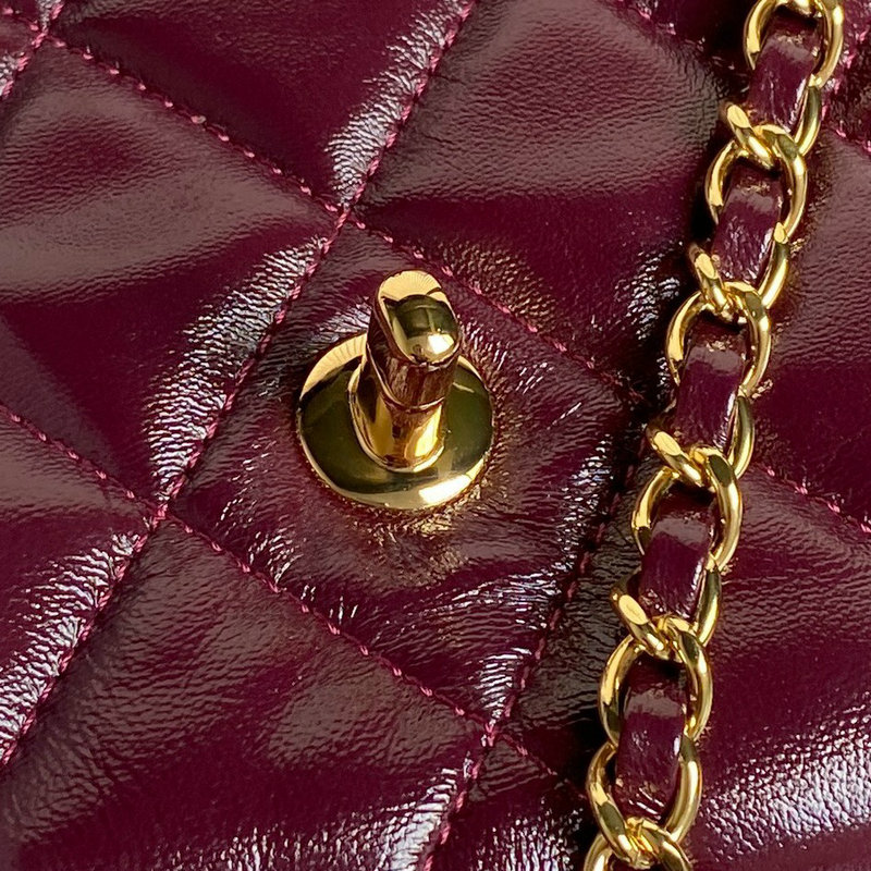 Chanel Mini Flap Bag With Top Handle AS5043 Burgundy