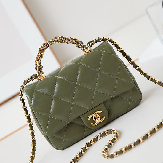 Chanel Mini Flap Bag with Top Handle AS5032 Green