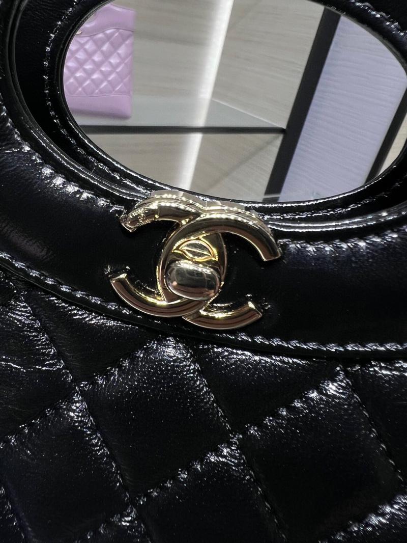 Chanel Shiny Lambskin 31 Mini Shopping Bag AS4133 Black