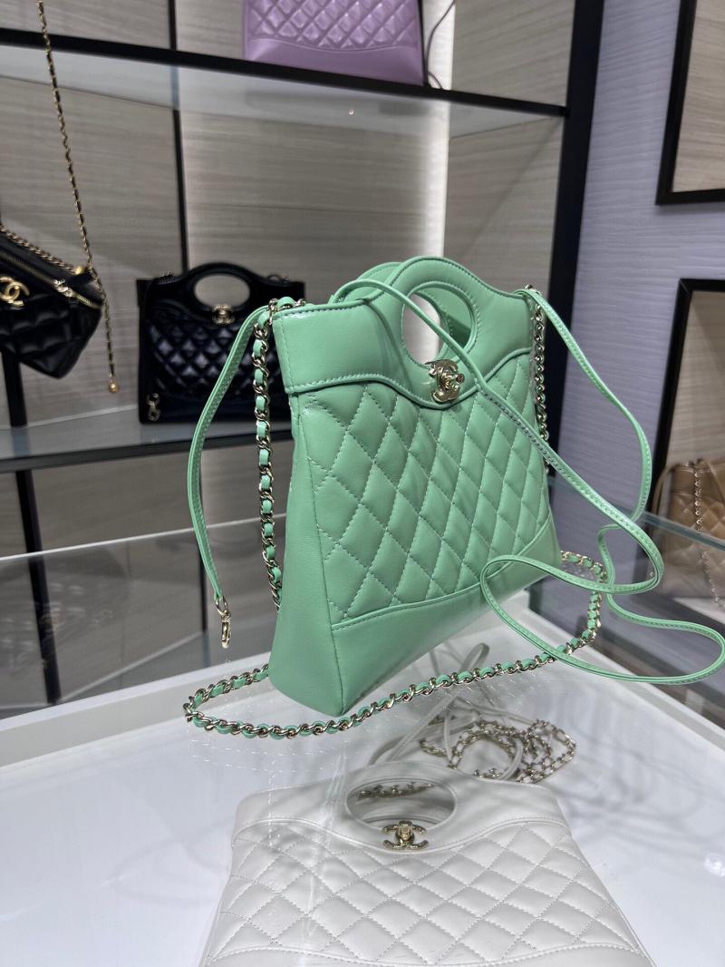 Chanel Shiny Lambskin 31 Mini Shopping Bag AS4133 Green