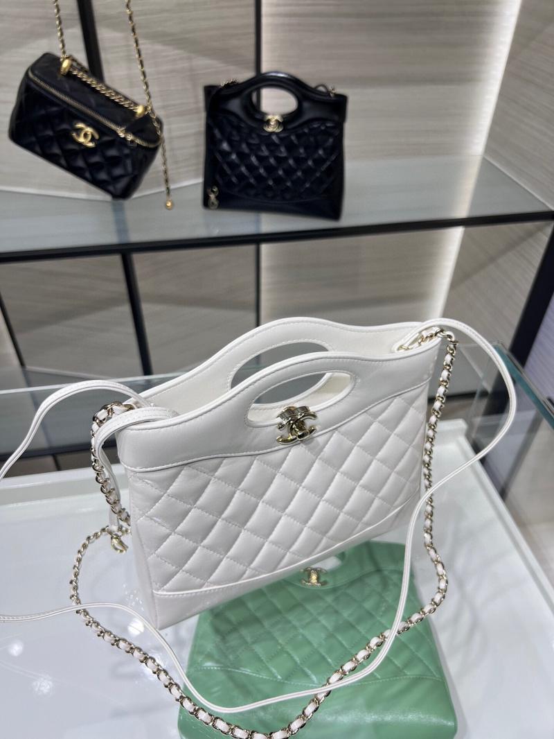 Chanel Shiny Lambskin 31 Mini Shopping Bag AS4133 White