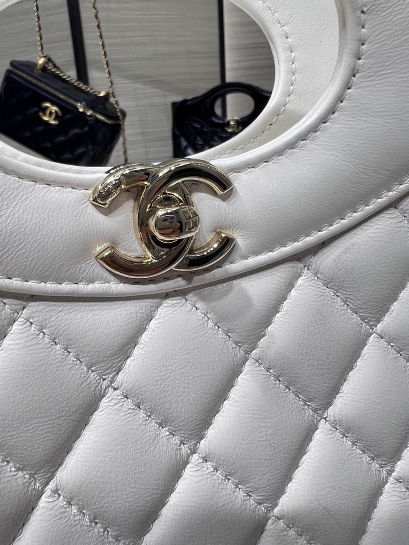 Chanel Shiny Lambskin 31 Mini Shopping Bag AS4133 White