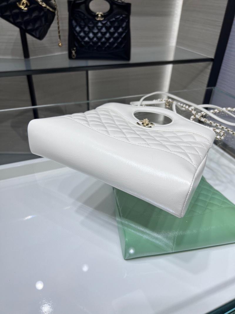 Chanel Shiny Lambskin 31 Mini Shopping Bag AS4133 White