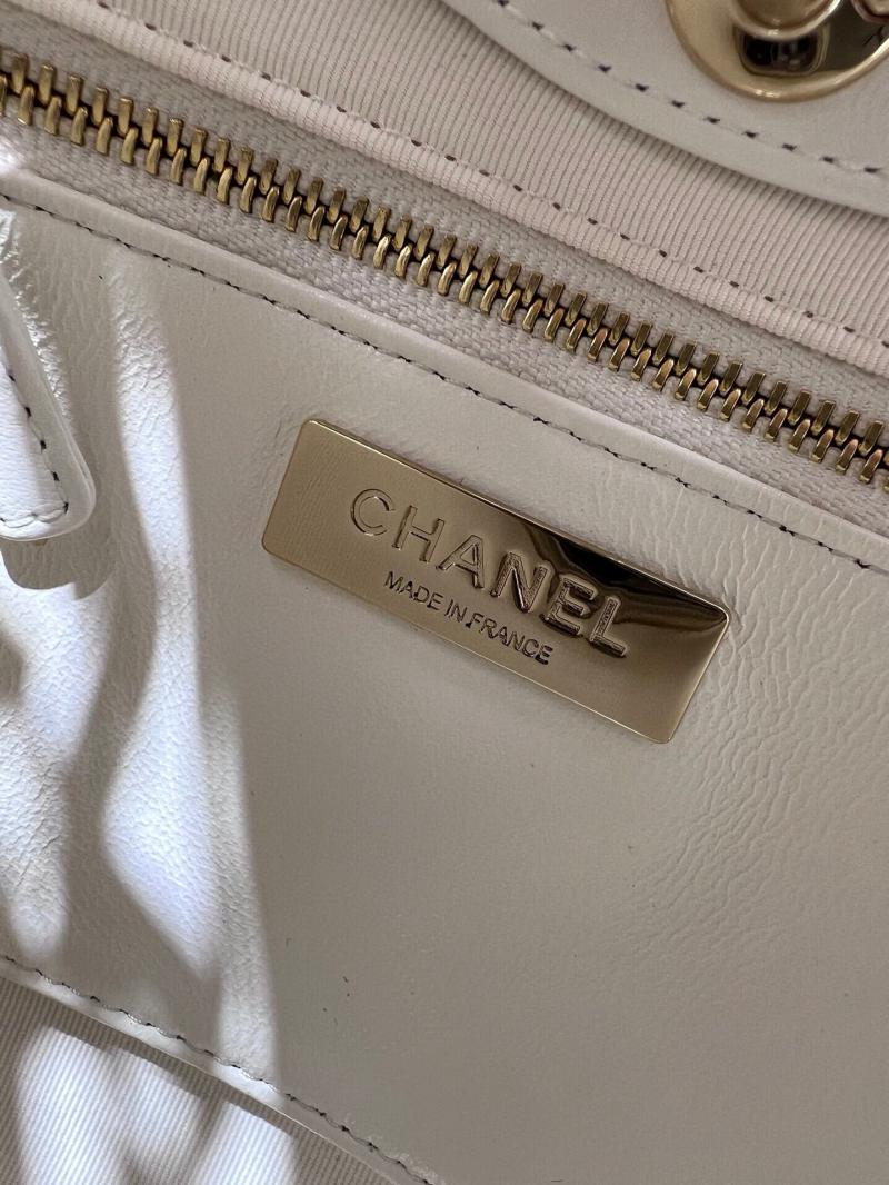 Chanel Shiny Lambskin 31 Mini Shopping Bag AS4133 White