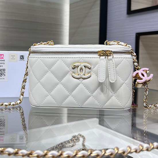 Chanel Vanity Case With Chain AP3940 White