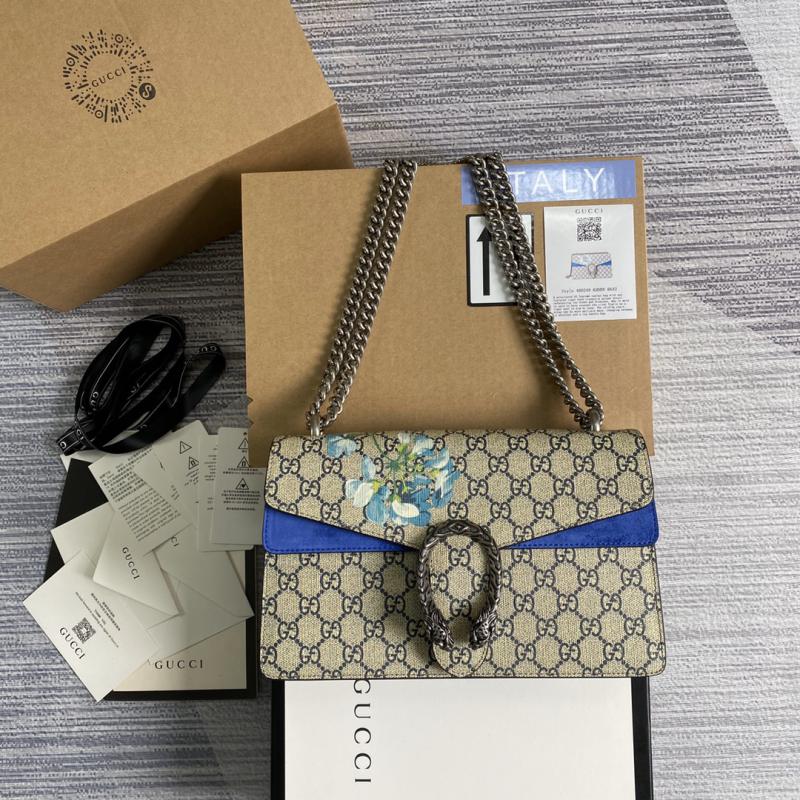 Gucci Dionysus Small Shoulder Bag 400249 with Blue Flower