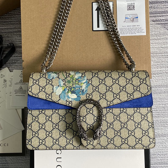 Gucci Dionysus Small Shoulder Bag 400249 with Blue Flower