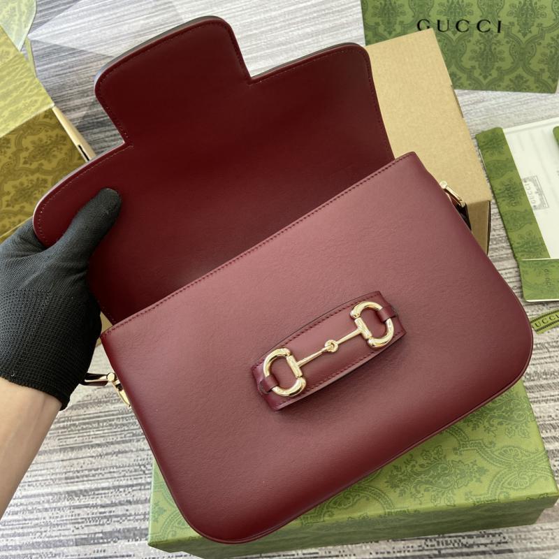 Gucci Horsebit 1955 Leather Small Shoulder Bag 815178 Burgundy