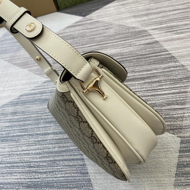 Gucci Horsebit 1955 Small Shoulder Bag 815178 White