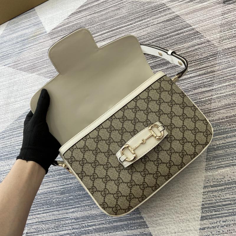 Gucci Horsebit 1955 Small Shoulder Bag 815178 White