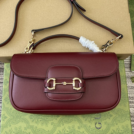 Gucci Horsebit 1955 Small Top Handle Bag 815206 Burgundy