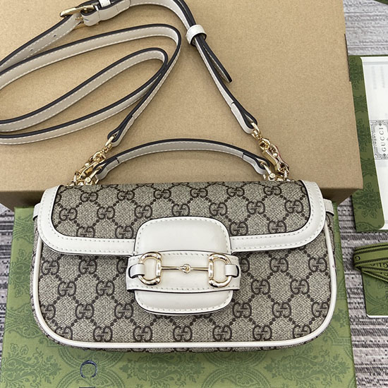 Gucci Horsebit 1955 Small Top Handle Bag 815206 White