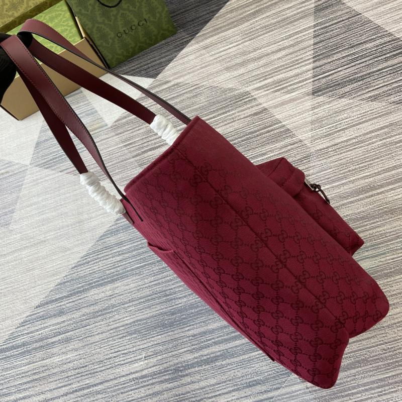 Gucci Large GG Tote Bag 802166 Burgundy