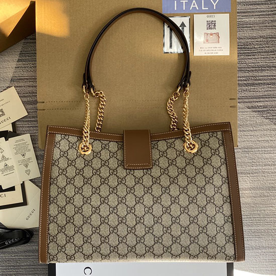 Gucci Padlock GG Supreme Shoulder Bag 479197 Brown