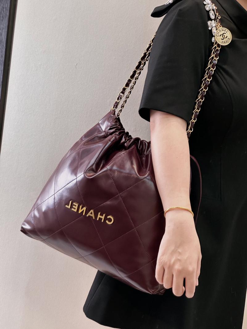 Chanel 22 Handbag AS3261 Burgundy