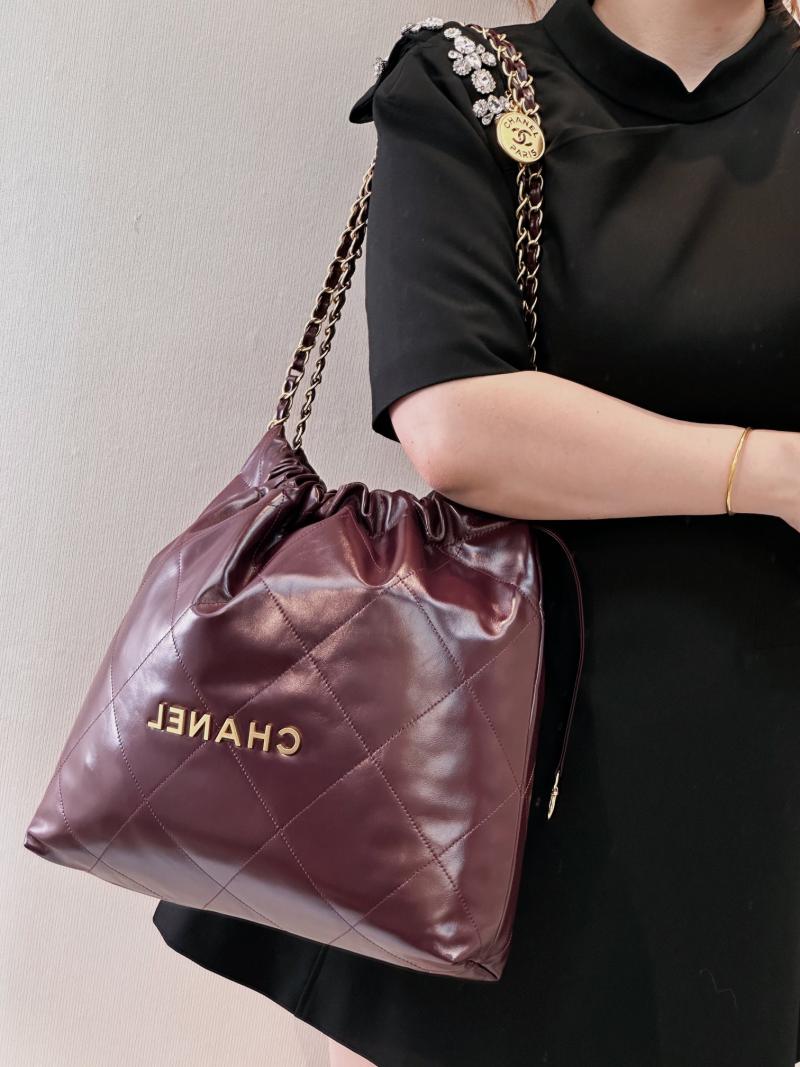 Chanel 22 Handbag AS3261 Burgundy