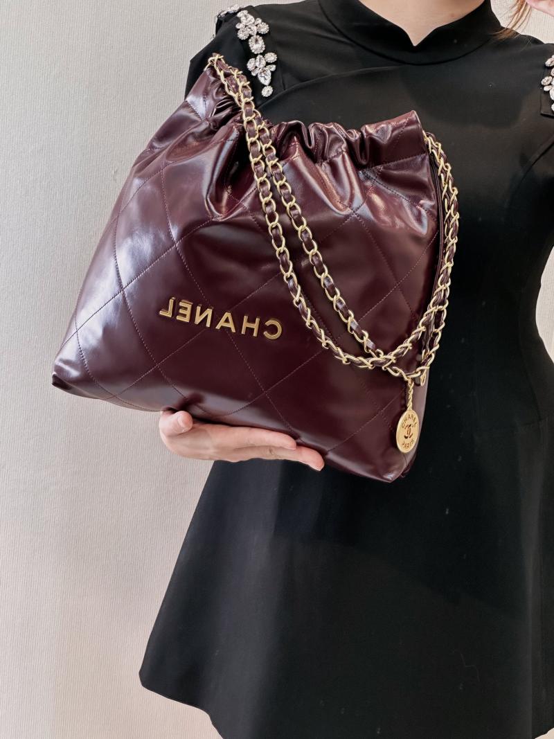 Chanel 22 Handbag AS3261 Burgundy