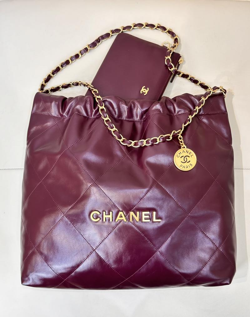 Chanel 22 Handbag AS3261 Burgundy