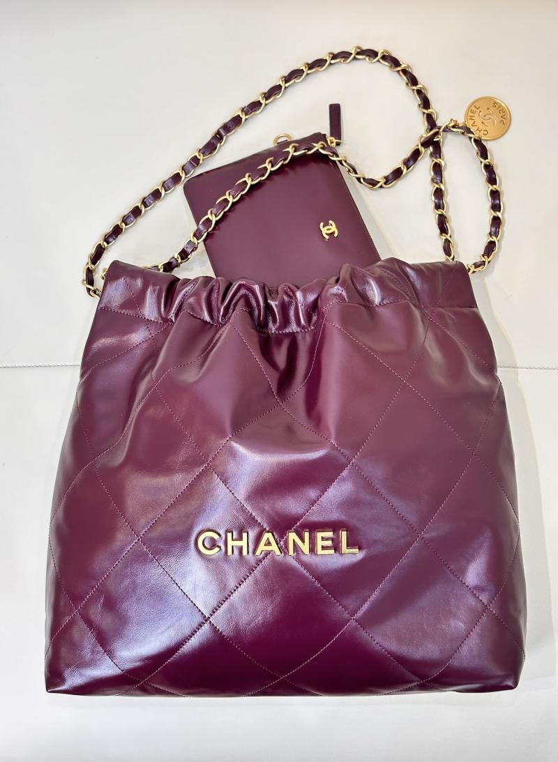 Chanel 22 Handbag AS3261 Burgundy