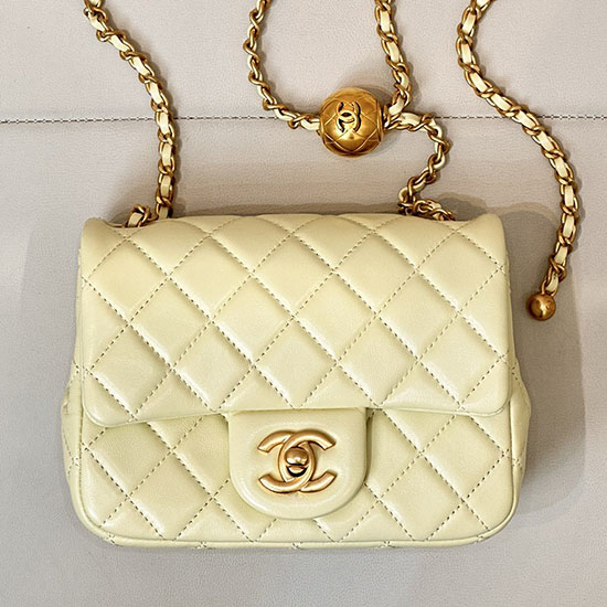 Chanel Lambskin Flap Bag AS1786 Yellow