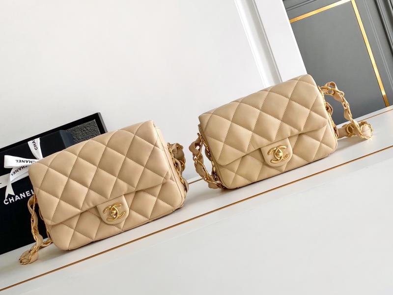 Chanel Lambskin Flap Bag AS2409 Beige