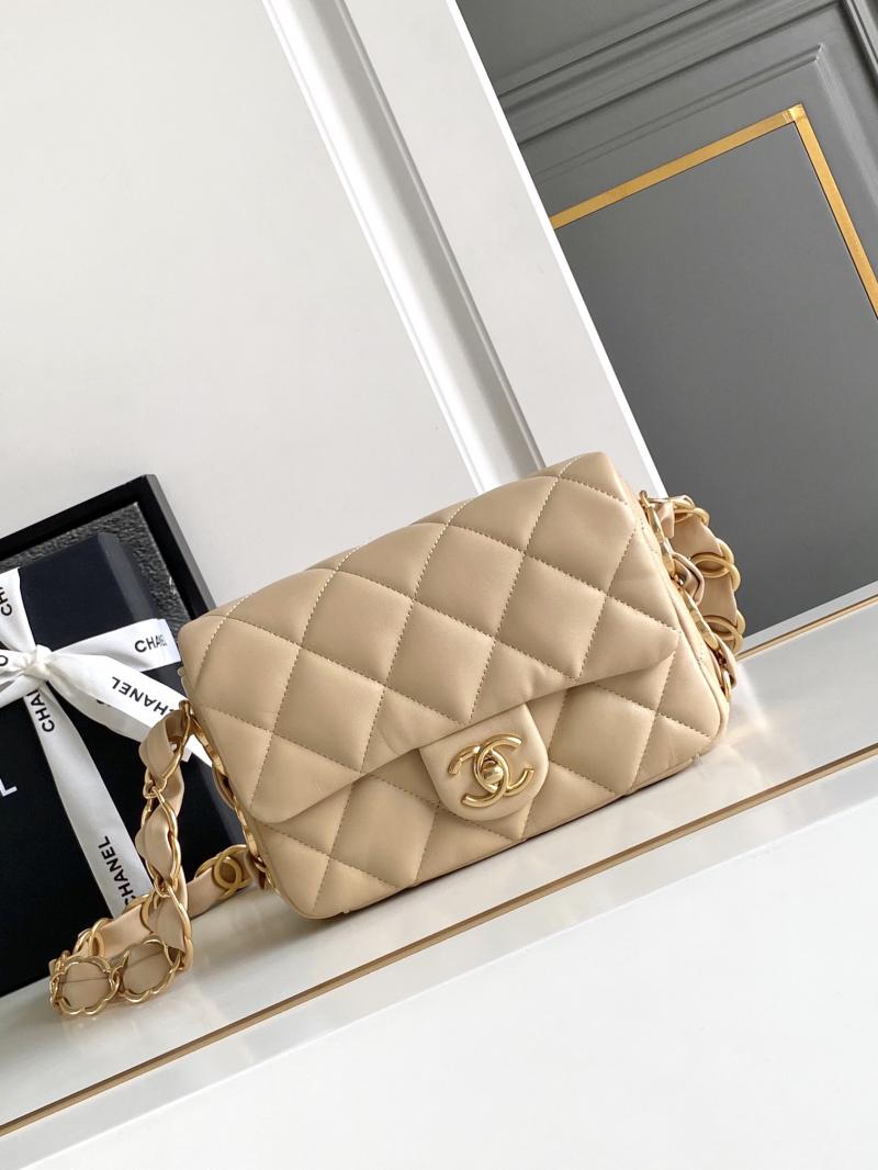 Chanel Lambskin Flap Bag AS2409 Beige