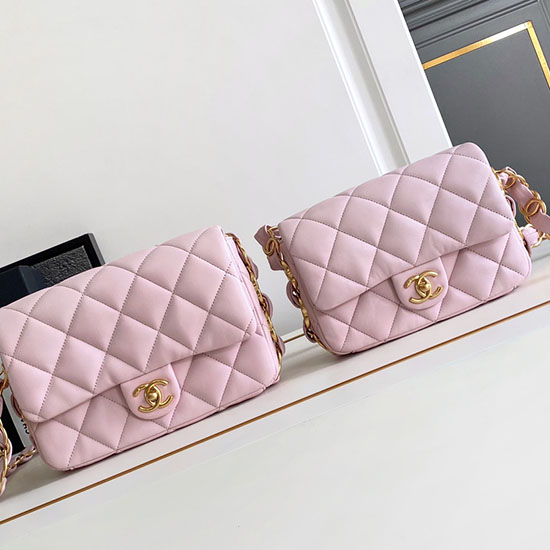 Chanel Lambskin Flap Bag AS2409 Pink