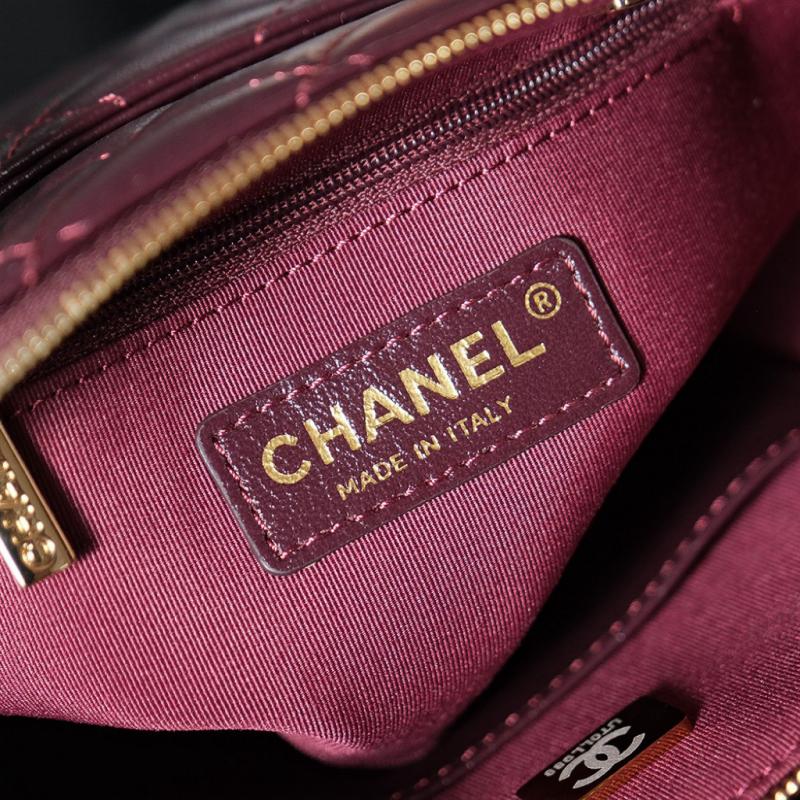 Chanel Lambskin Small Tote AS5130 Burgundy