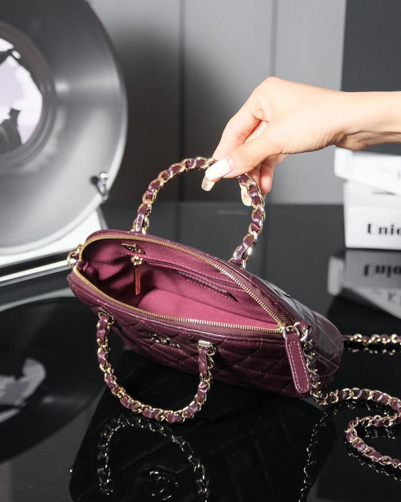 Chanel Lambskin Small Tote AS5130 Burgundy