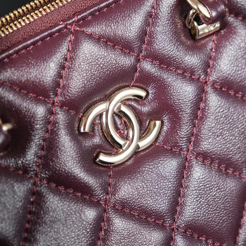 Chanel Lambskin Small Tote AS5130 Burgundy